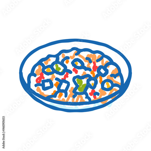 saksuka turkish cuisine icon doodle illustration