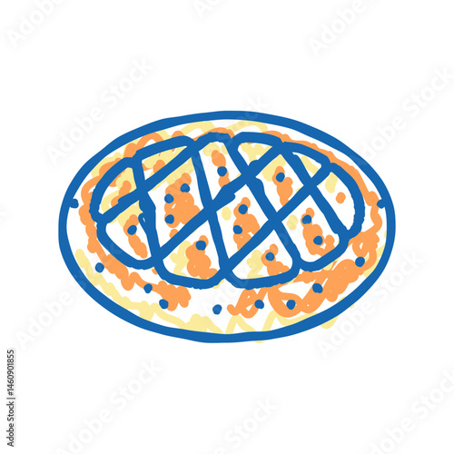 pita bread turkish cuisine icon doodle illustration