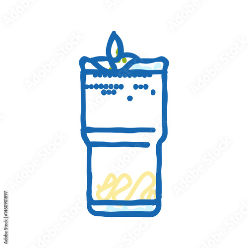 ayran turkish cuisine icon doodle illustration