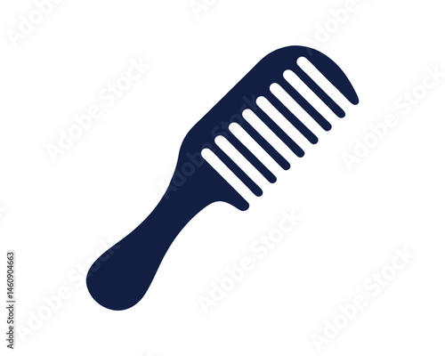 navy blue comb with curved handle