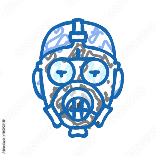 gas mask face icon doodle illustration