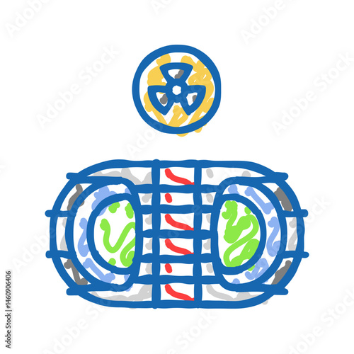 fusion experiment nuclear energy icon doodle illustration