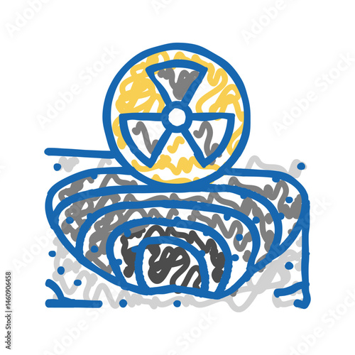 uranium mining nuclear energy icon doodle illustration