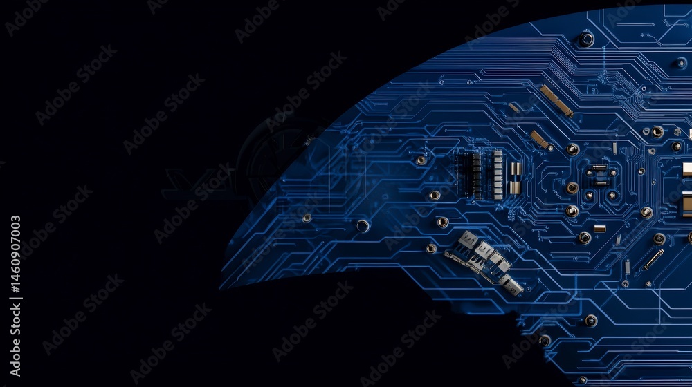 Abstract Cybersecurity Brain Digital Technology Concept Image