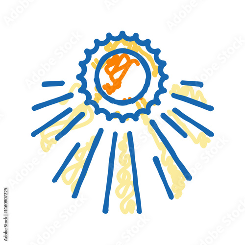 sun rays solar panel icon doodle illustration