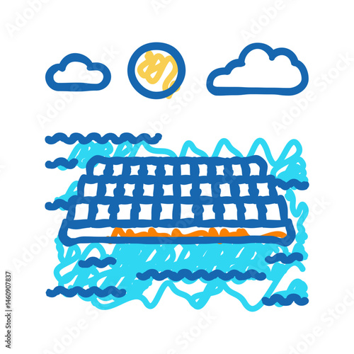 reflectors solar panel icon doodle illustration