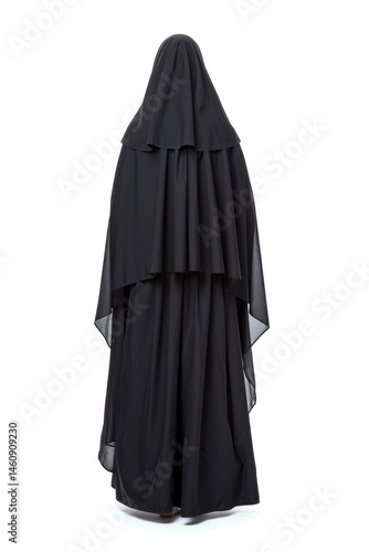 Nun in white background