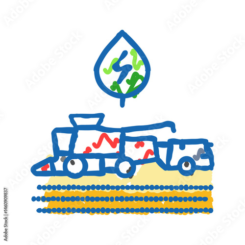 bioenergy harvesting biomass icon doodle illustration