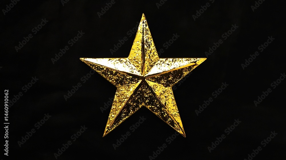 Fototapeta premium Gold Star Sparkling Background on Black Background. Luxurious and Radiant Design.