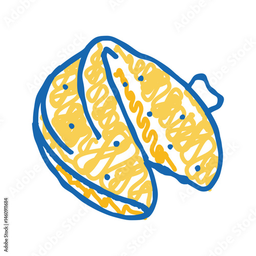 sesame chicken chinese cuisine icon doodle illustration