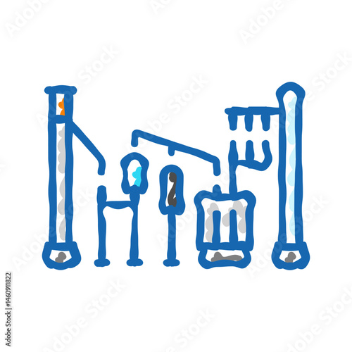 substation electric grid icon doodle illustration