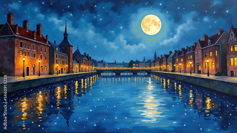 Obraz premium City Lights Reflections