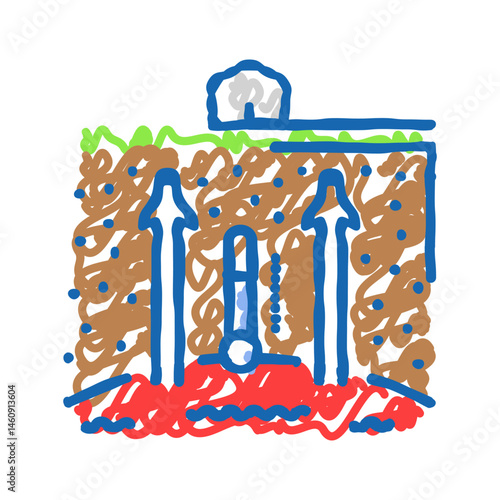 heating geothermal energy icon doodle illustration
