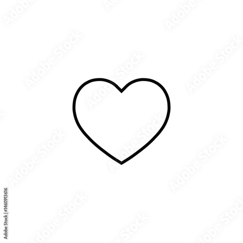 eps10 black line art heart icon or logo isolated on white background.