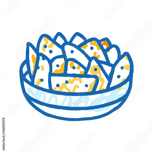 nachos mexican cuisine icon doodle illustration
