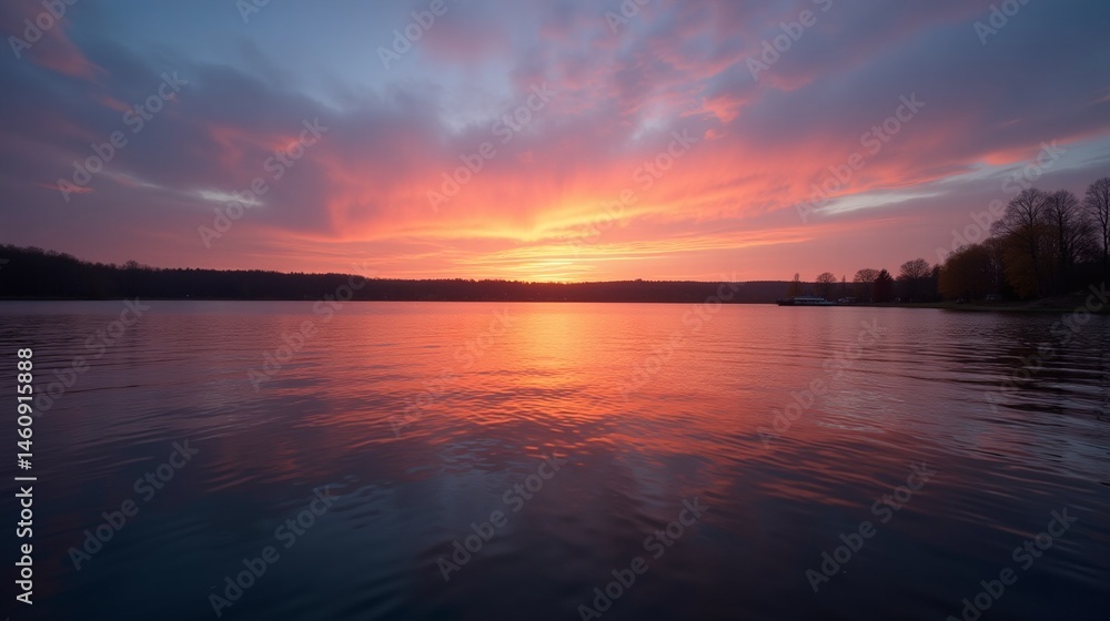 Sunset Serenity: Reflecting on the Lake Sunset Serenity: Reflecting on the Lake