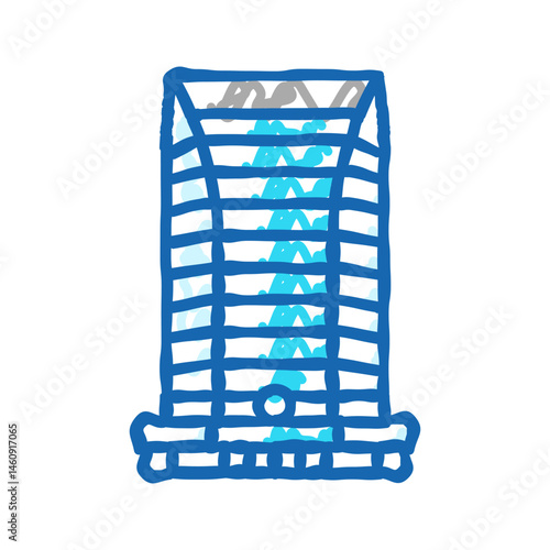 transfer bank building icon doodle illustration