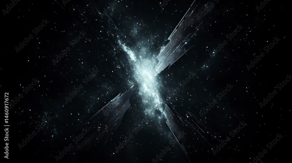 Abstract Cosmic Nebula Digital Technology Background