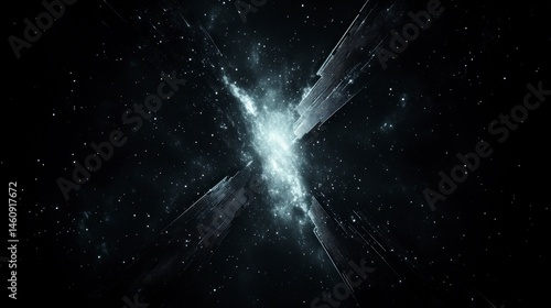 Obraz na płótnie Abstract Cosmic Nebula Digital Technology Background w salonie
