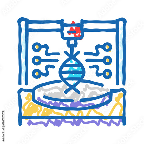 synthetic biology cryptogenetics icon doodle illustration