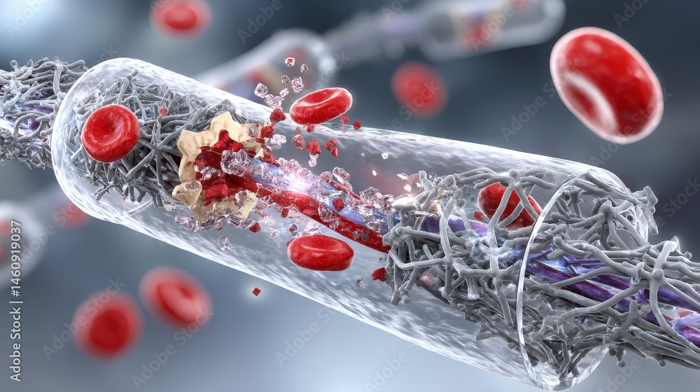 Arterial Plaque Rupture 3D Medical Illustration of Atherosclerosis