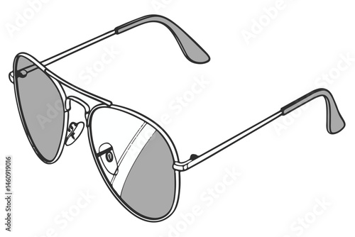 Aviator Sunglasses Illustration in Realistic Style