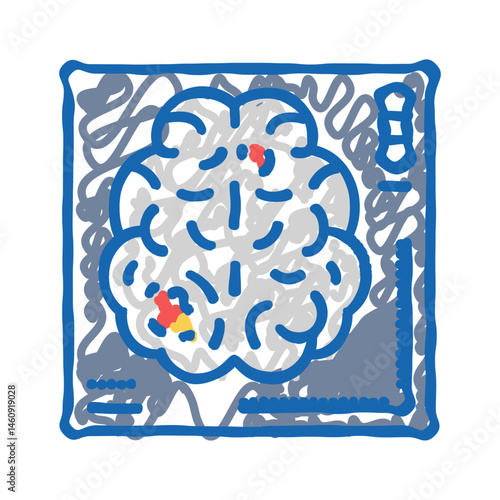 functional mri neuroscience neurology icon doodle illustration