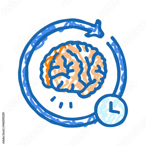 memory recall neuroscience neurology icon doodle illustration
