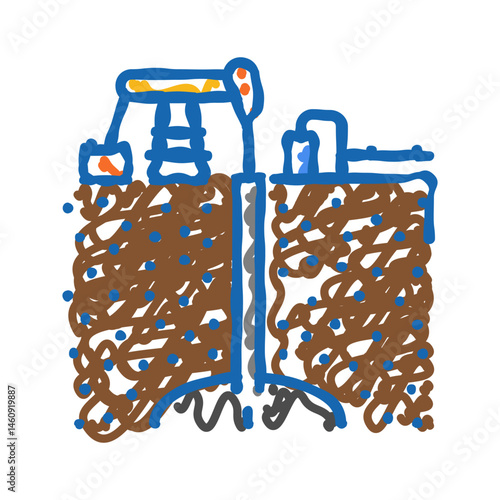 extraction oil industry icon doodle illustration