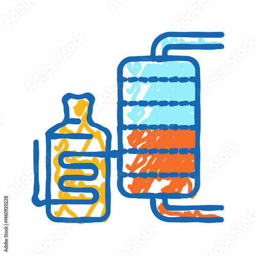 oil refining industry icon doodle illustration