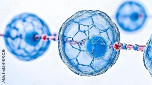 Microscopic Cell Connection  Abstract 3D Medical Science Background