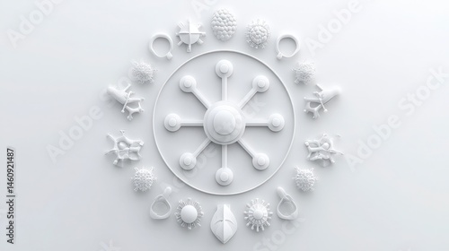 Obraz na płótnie Healthcare Innovation Minimalist 3D Medical Icon Design w salonie