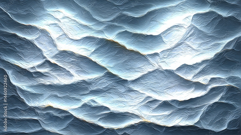Abstract Crumpled Paper Texture White Gray Minimalist Background