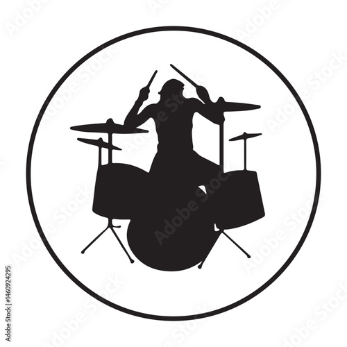 Drummer silhouette, Drummer vector, Drummer illustration, silhouette, set icon, silhouette, Drummer