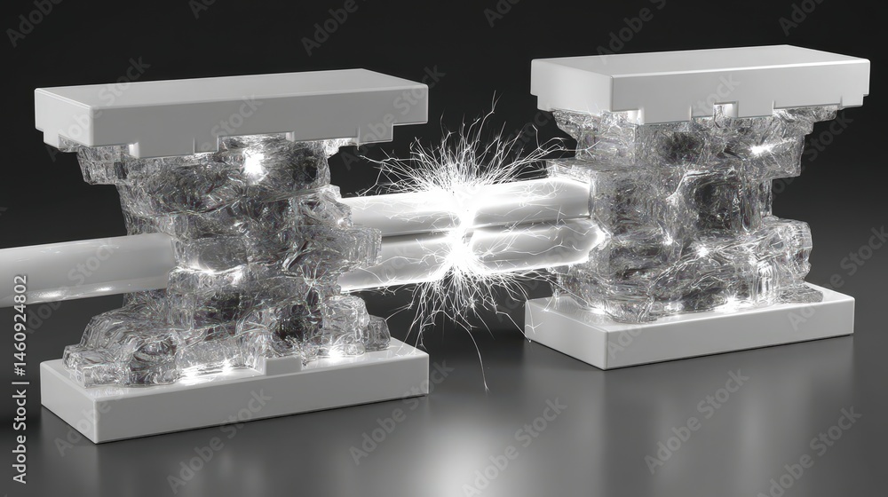Sparks Fly Cable Break Minimalist Abstract Energy Power Failure Concept