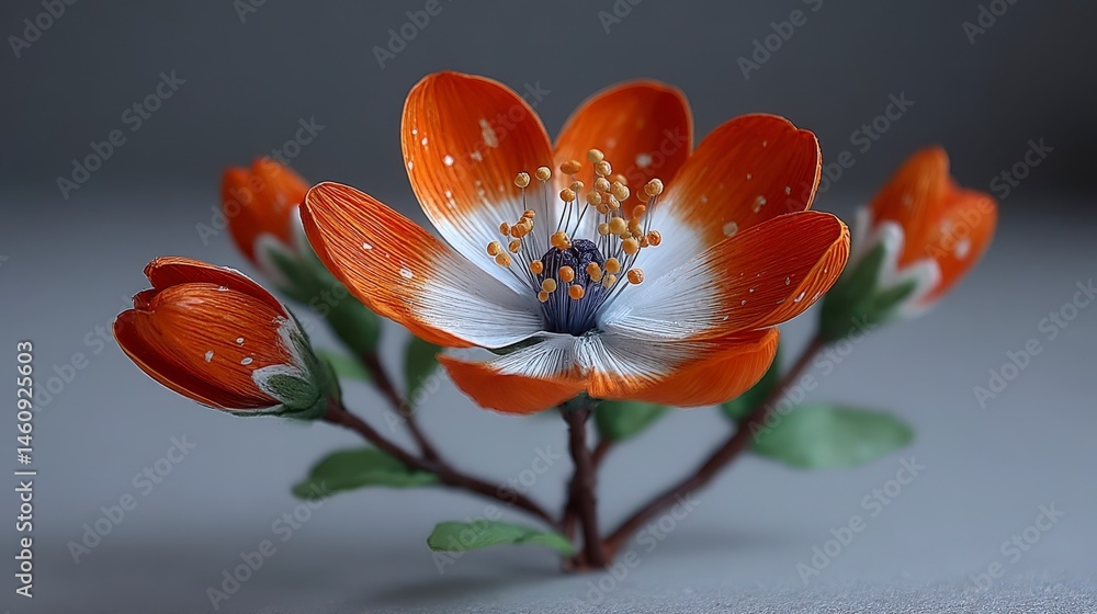 Orange Daisy Flower Minimalist Floral Still Life Photography Closeup