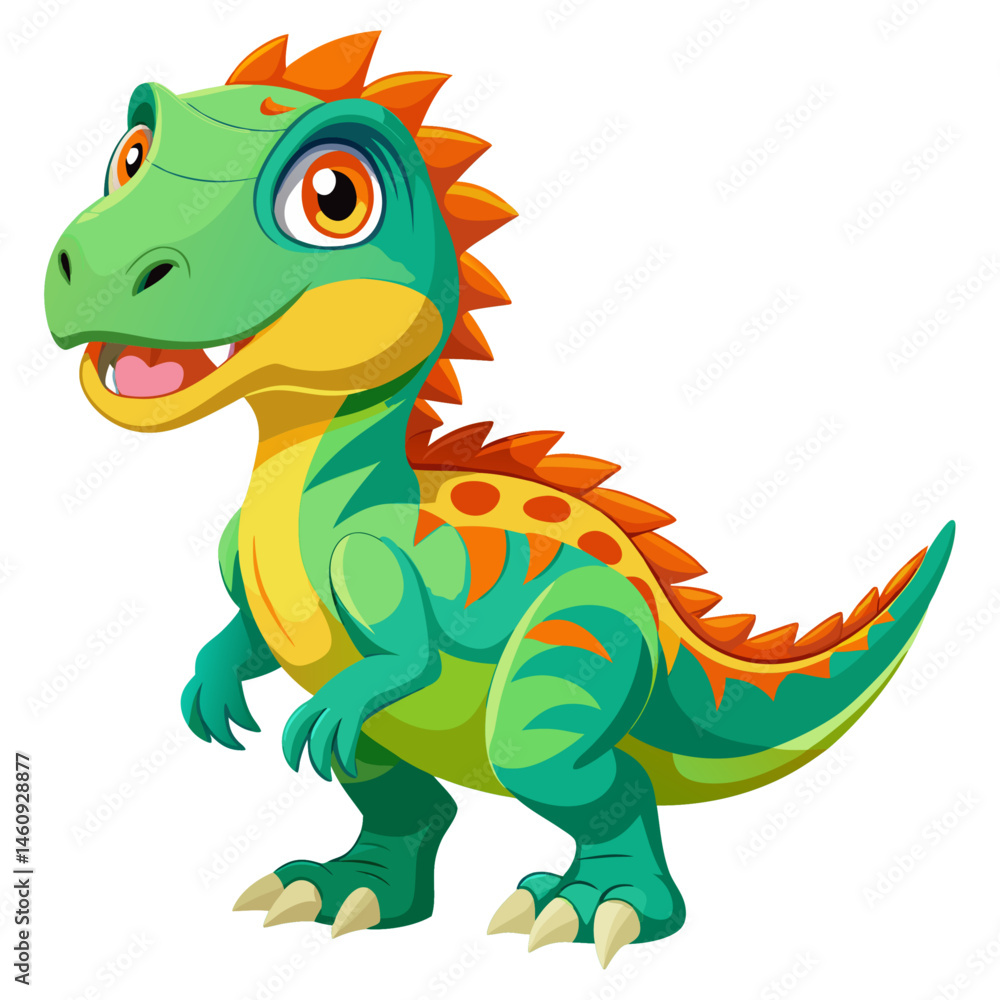 Fototapeta premium Vibrant colored, detailed cartoon funny Dinosaur, 3d render 