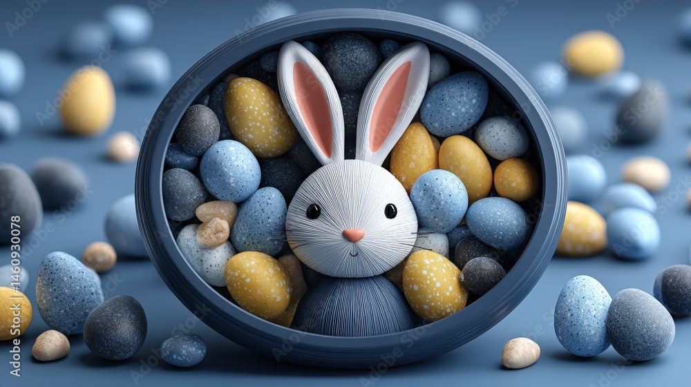 Easter Bunny Pastel Eggs Spring Holiday Minimalist Festive Design