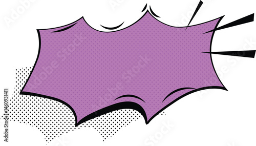 Comic style speech bubble with halftone effect