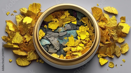 Golden Nuggets  Sparkle Confetti  Luxury Gold Flakes  Mineral Wealth  Shiny Glitter  Rich