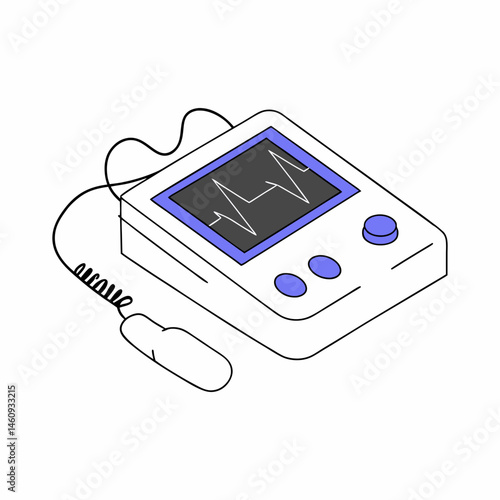 vector illustration egg machine electrocardiograph