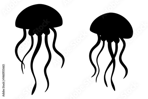 Jellyfish vector silhouette