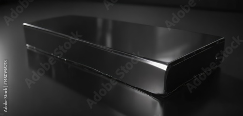 Deep black polished aluminum, intense reflections, template, polished, chrome