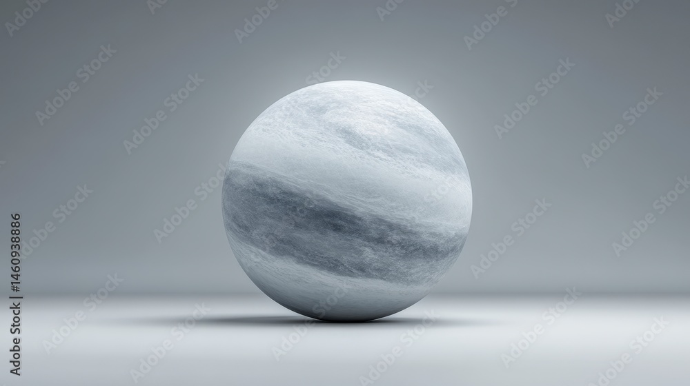 Minimalist Earth Globe 3D Render Planet Sphere Gray Space Texture Clean Background