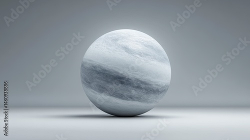 Obraz na płótnie Minimalist Earth Globe 3D Render Planet Sphere Gray Space Texture Clean Background w salonie