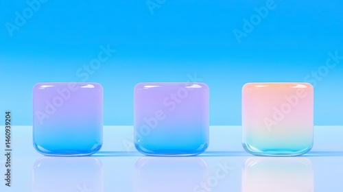 Obraz na płótnie Pastel Gradient Glass Cubes Minimalist Product Display 3D Render w salonie