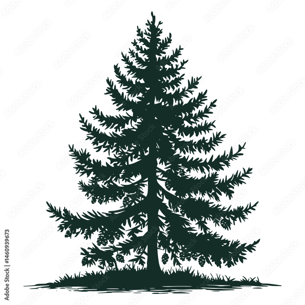 Fototapeta premium Pine tree vector illustration design element