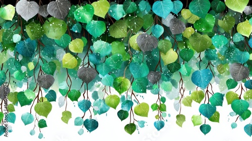 Obraz na płótnie Watercolor Eucalyptus Leaves Garland Green Teal Leaf Border Botanical Illustration w salonie