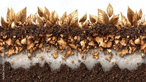 Obraz na płótnie Golden Leaves Soil Luxury Nature Background Landscape Design Earth Texture w salonie