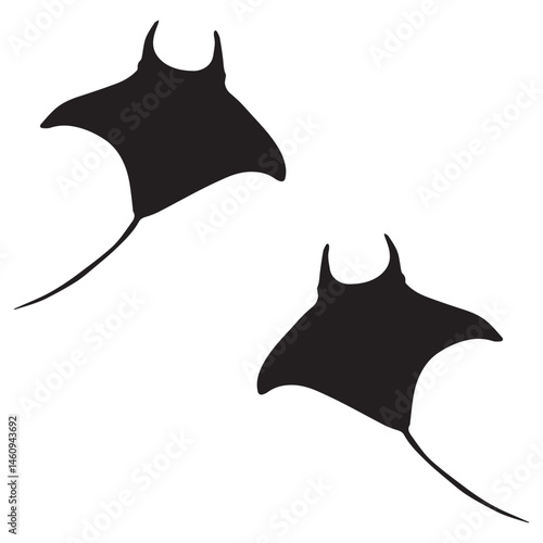 Stingray silhouette, Stingray illustration, silhouette, Stingray vector, set icon, silhouette, Stingray